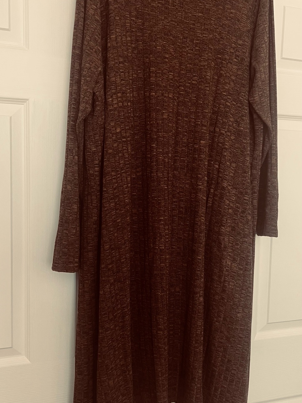Lisa Rinna Collection Long Sleeve Cardigan in Deep Brown Heather